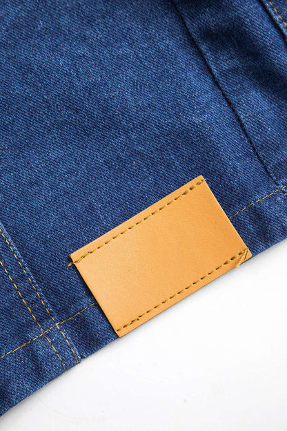 Denim Button Pocket Long Sleeve Outerwear