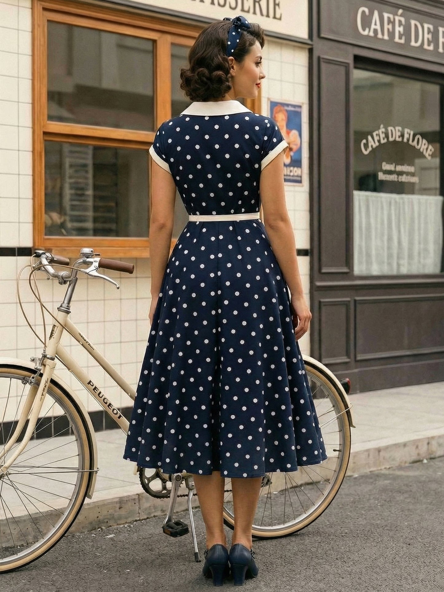 Polka Dot Midi Vintage Dress Belted Hepburn Style Summer Co-ord Set For Women 2026