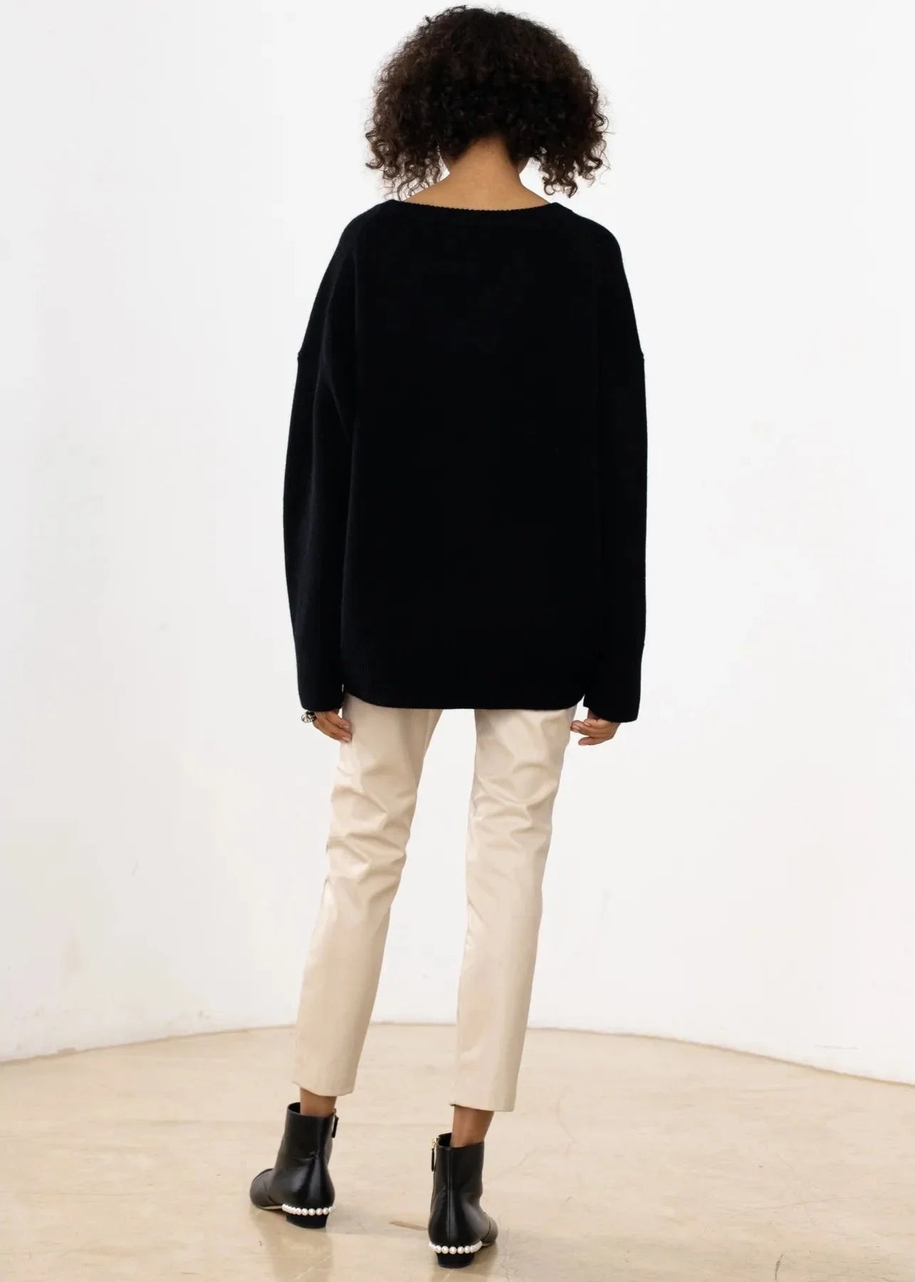 Cozy V-Neck Loose Knit Sweater