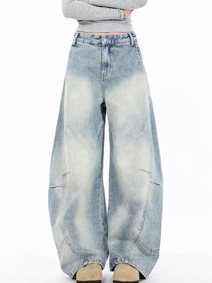 American Retro Curved Knife Boyfriend Jeans