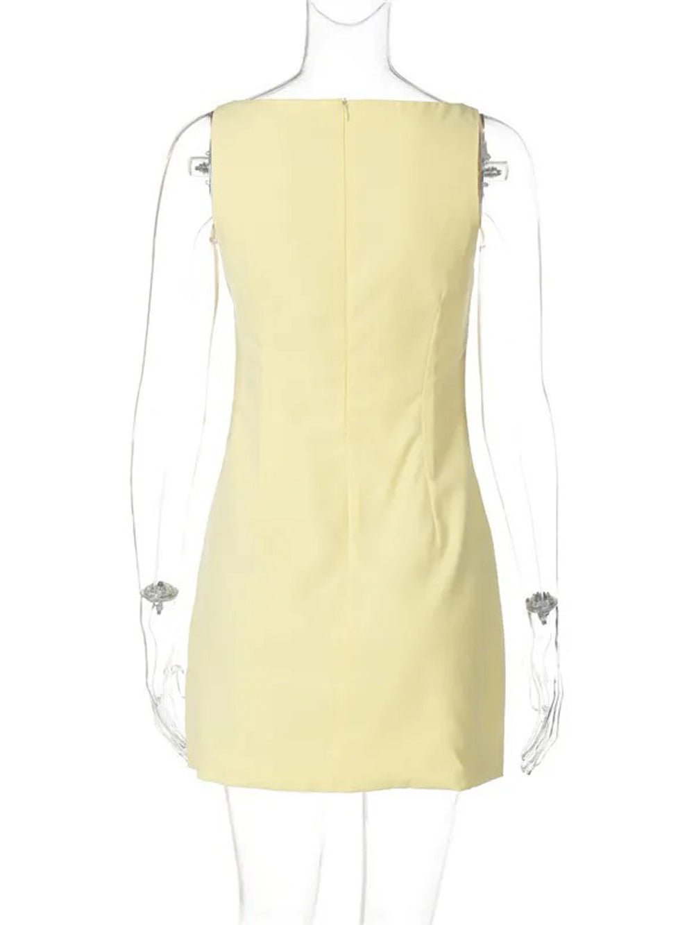 Structured Crew Neck Sleeveless A-Line Shift Mini Dress