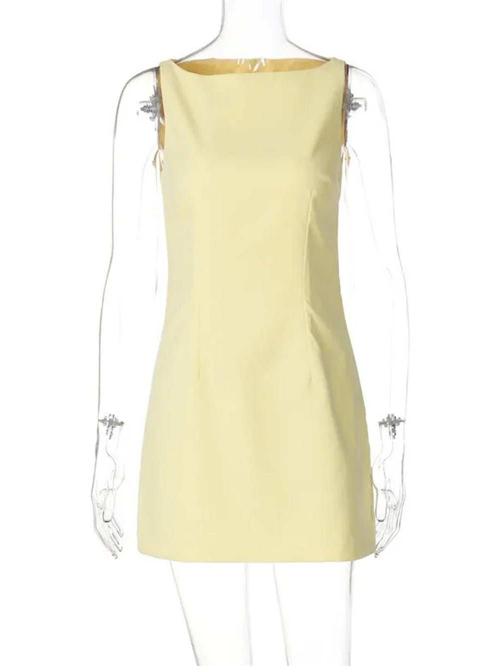 Structured Crew Neck Sleeveless A-Line Shift Mini Dress