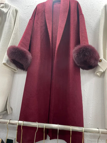 Chic Brown Woolen Tops Overcoat