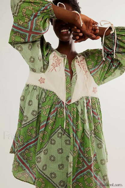Chiffon Floral Tunic Boho Dress