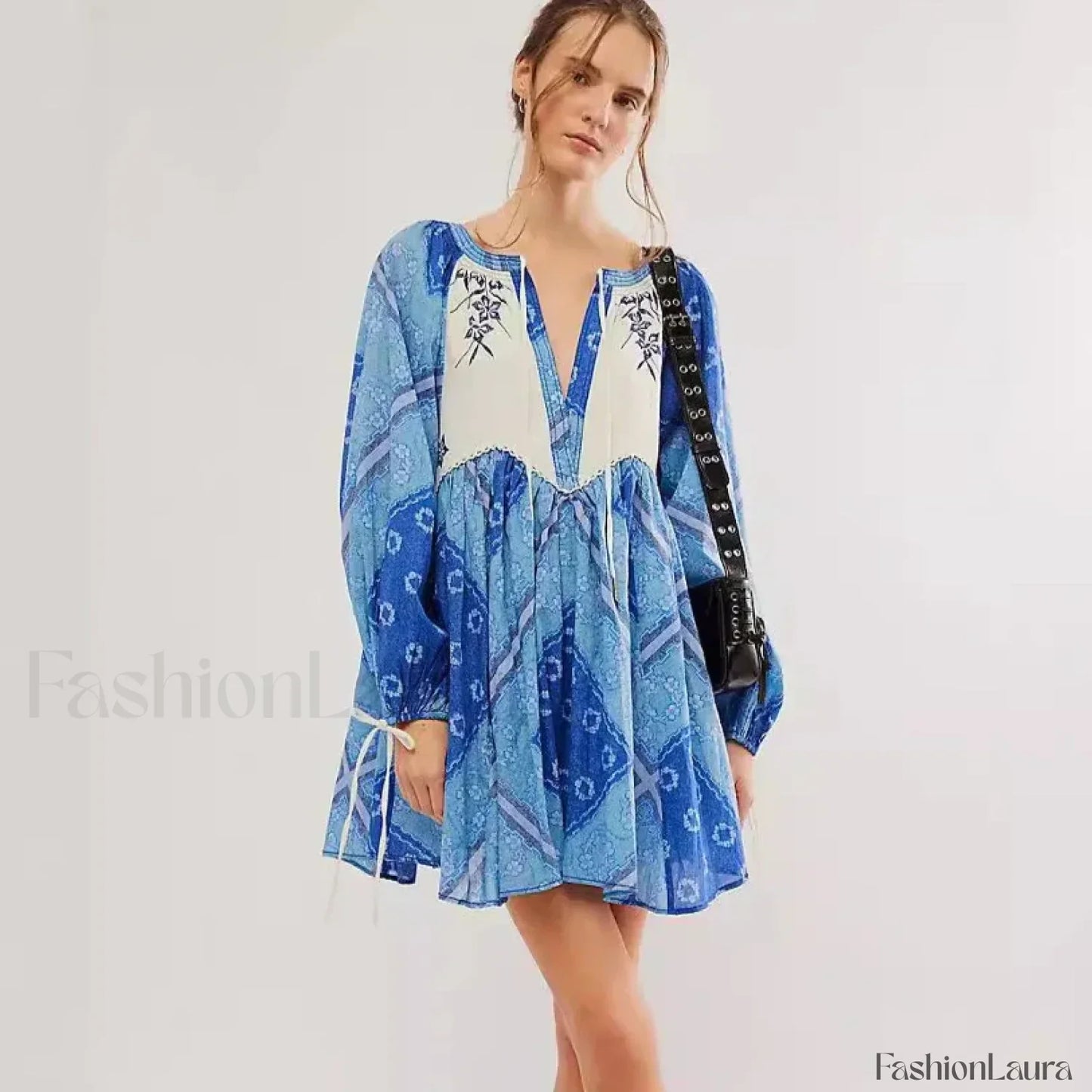 Chiffon Floral Tunic Boho Dress
