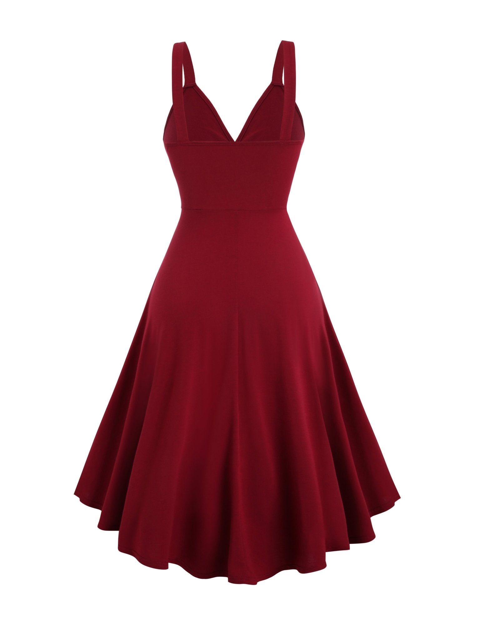 Surplice V-Neck Ring Detail Sash Belt High-Low A-Line Sleeveless Dress