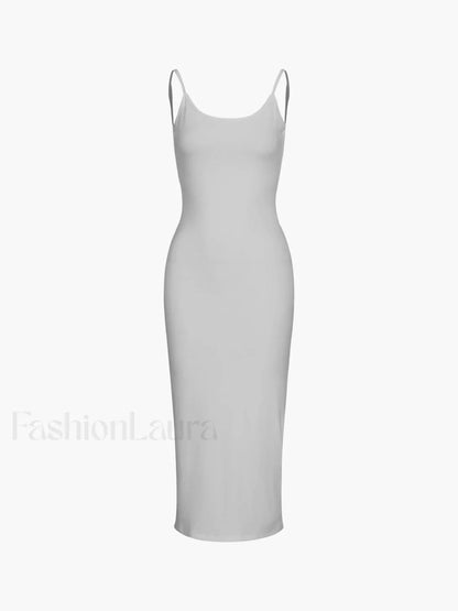 Classic Open Graceful Back Midi Dress