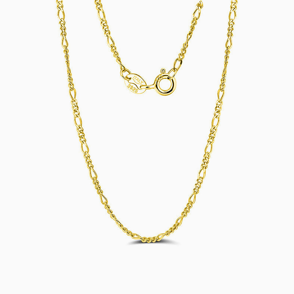 Sterling Silver Polished Figaro Chain Necklace