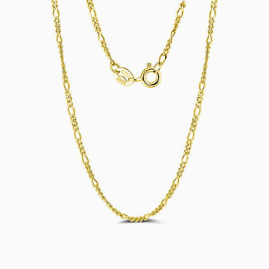 Sterling Silver Polished Figaro Chain Necklace