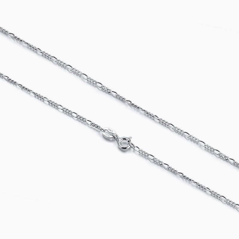 Sterling Silver Polished Figaro Chain Necklace