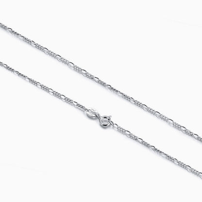 Sterling Silver Polished Figaro Chain Necklace