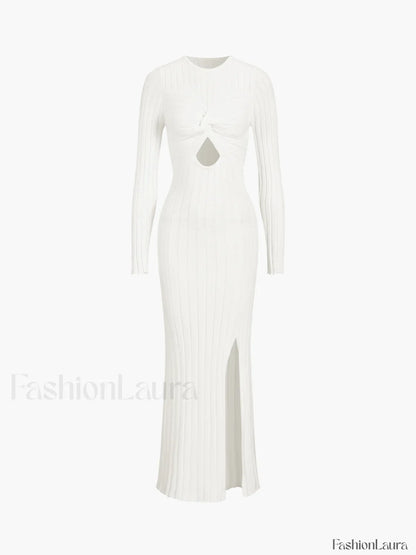 Coastal Allure Knotted Trendy Long Sweater Dress