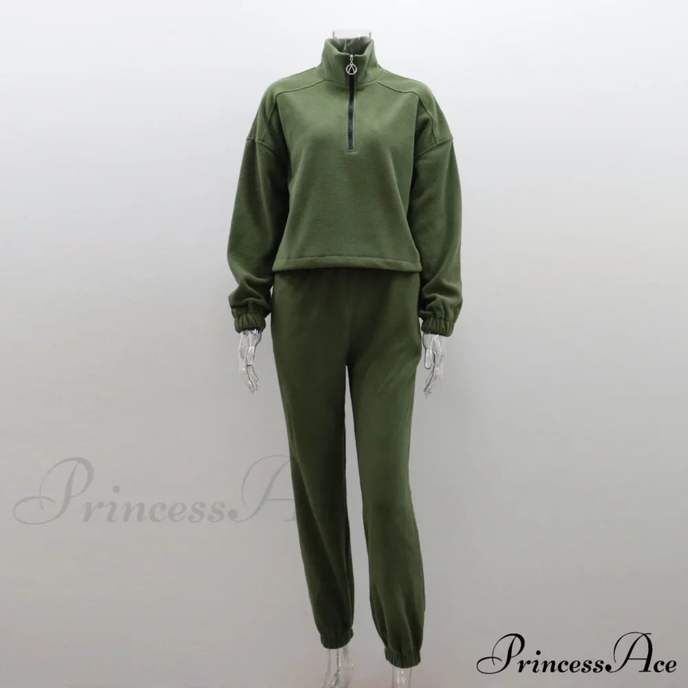 Collar Sweatshirt Casual Suit