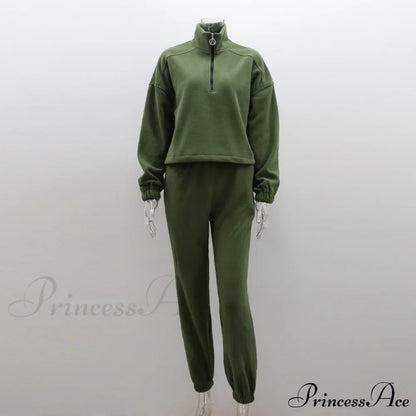 Collar Sweatshirt Casual Suit