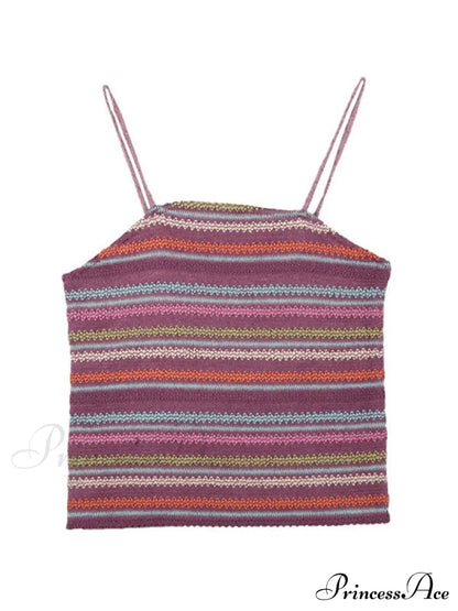 Color Block Graceful Striped Knit Sweater