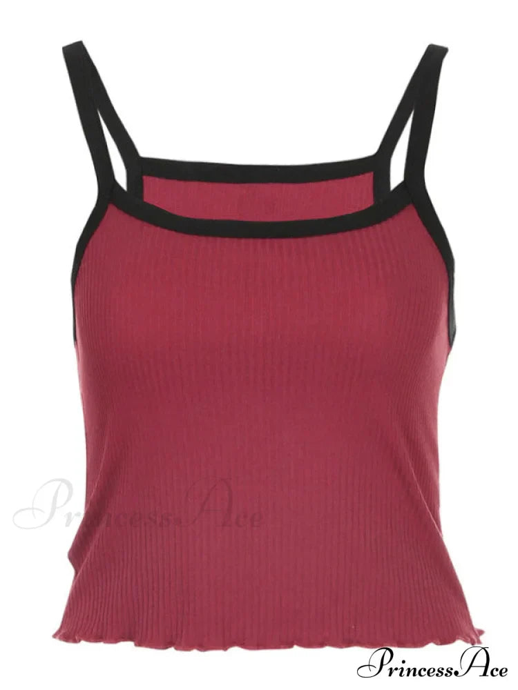 Classic Black and Red Dual-Tone Crop Top