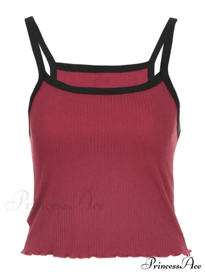 Classic Black and Red Dual-Tone Crop Top
