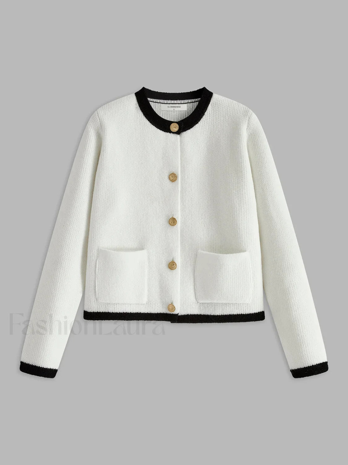 Contrast Trim Jersey Cardigan