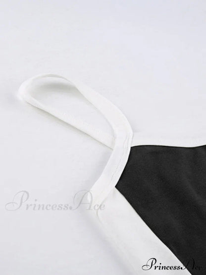 Contrast Trim Rib-Knit Trendy Crop Cami Top