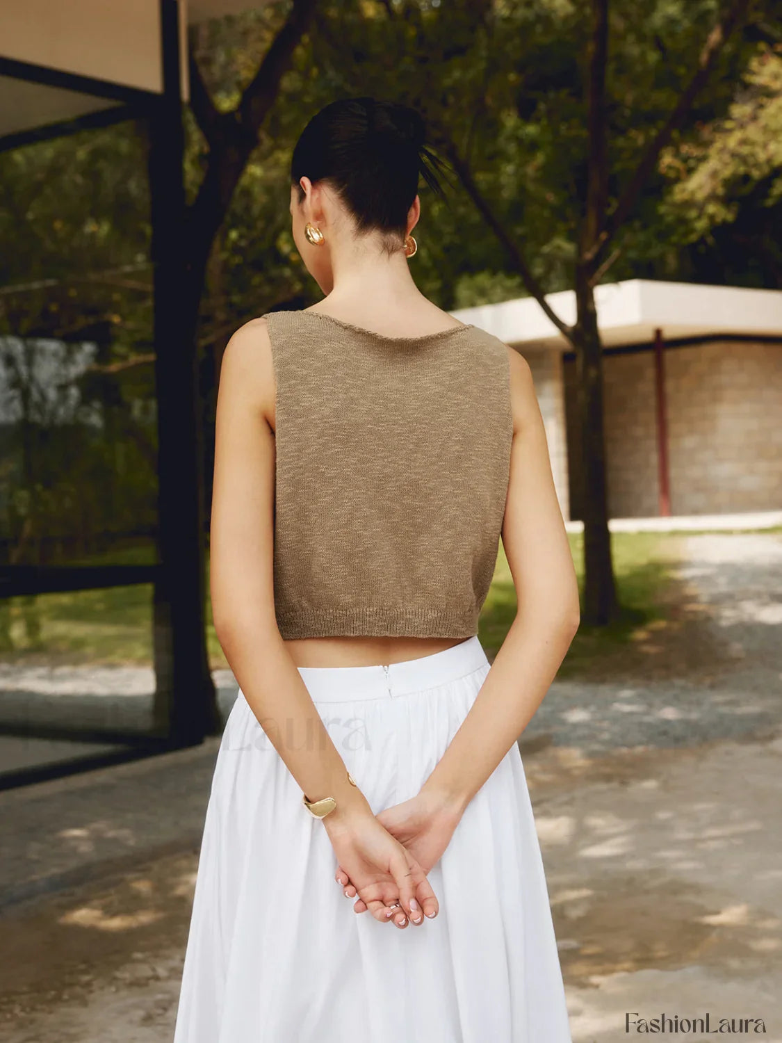 Cotton Blends Graceful Crop Top
