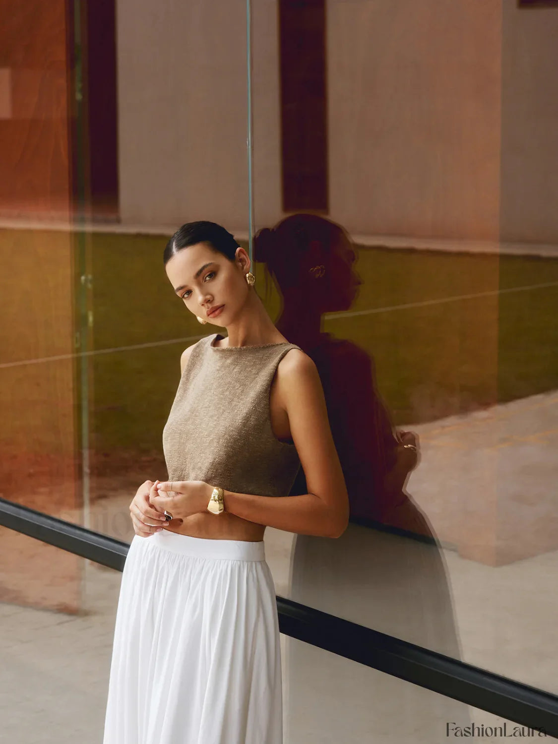 Cotton Blends Graceful Crop Top