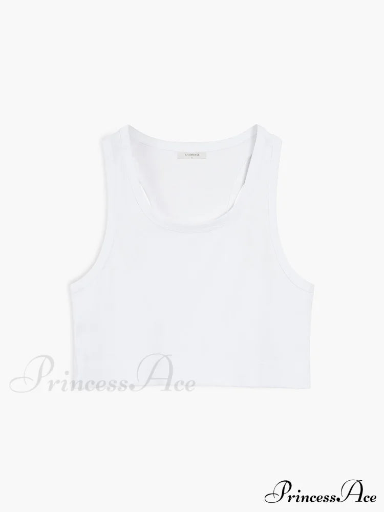Cotton Blends Graceful Cropped Tank Top