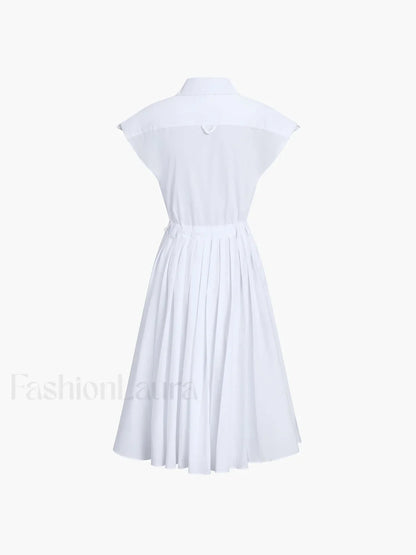 Cotton Blends Sleeveless Trendy Split Midi Dress