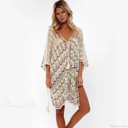 Cotton Crochet Tunic V-neck Boho Beach Cover up