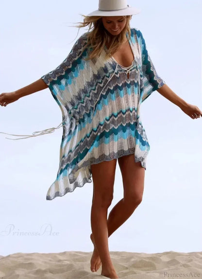 Cotton Crochet Tunic V-neck Boho Beach Cover up