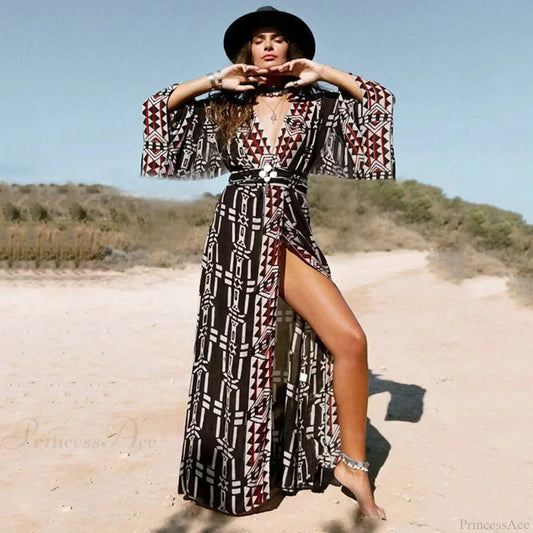 Cotton Rayon Kimono Boho Bikini Cover up Long Sleeve