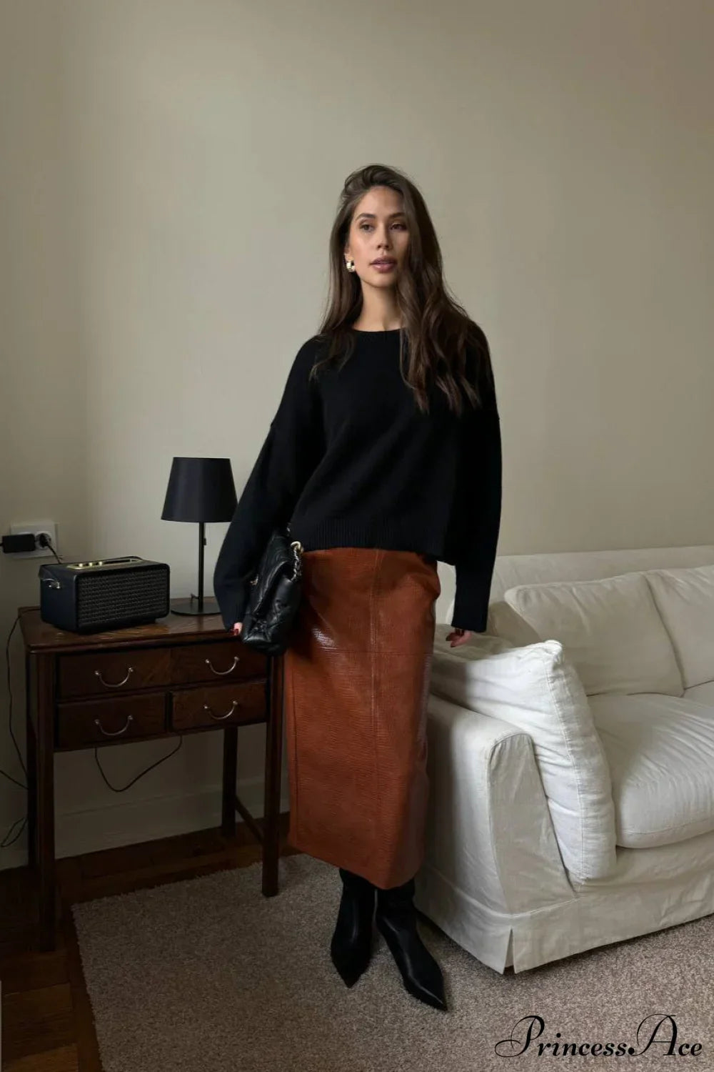 Crew Neck Thick Solid Short Sweater