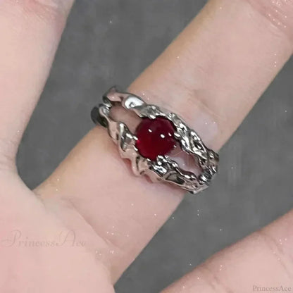Crimson Crystal Affection Heart Gothic Band