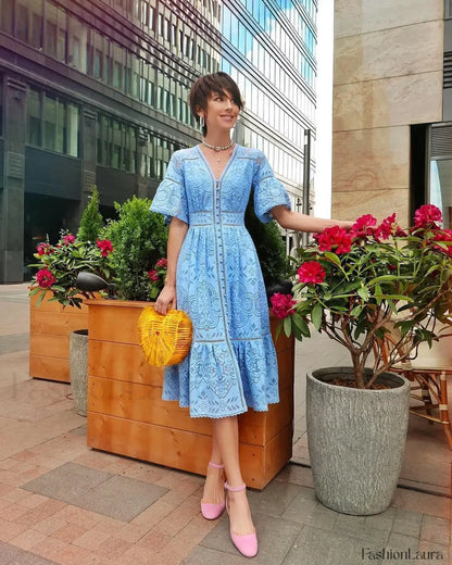 Crochet Knitted Set Boho Dress