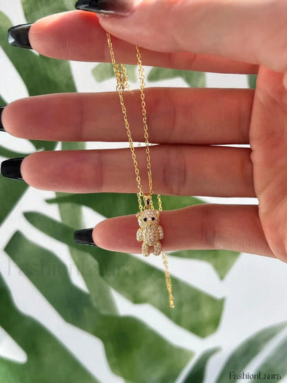 Crystal Bear Necklace