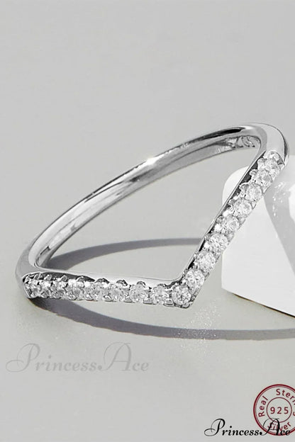 Cubic Zirconia Decor Silver Ring