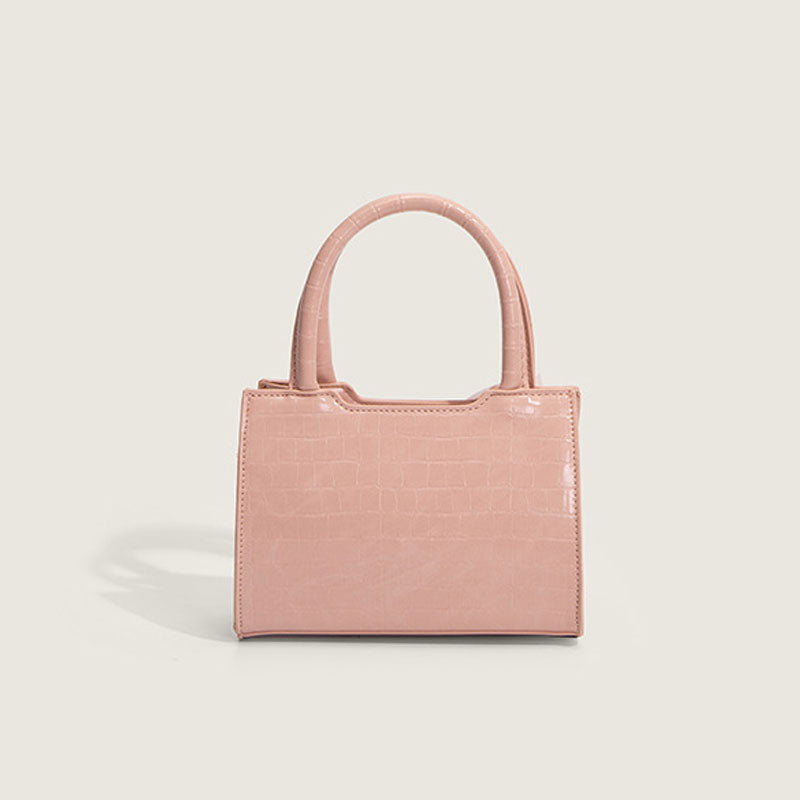 Animal Pattern Faux Leather Crossbody Bag with Bow Detail - Pink