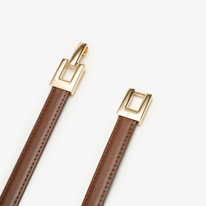 Women's Genuine Leather Slim Waist Belt - Casual & Stylish Accessory for Jeans and Dresses