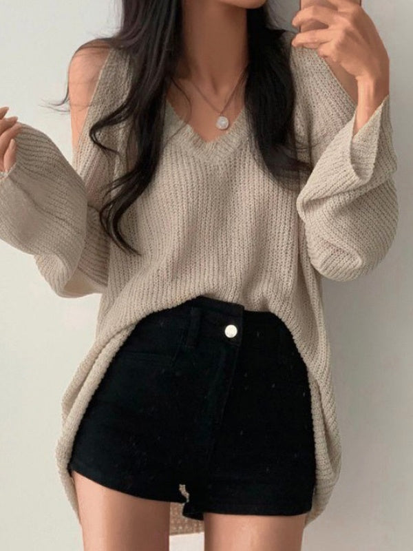 V Neck Cutout Knit