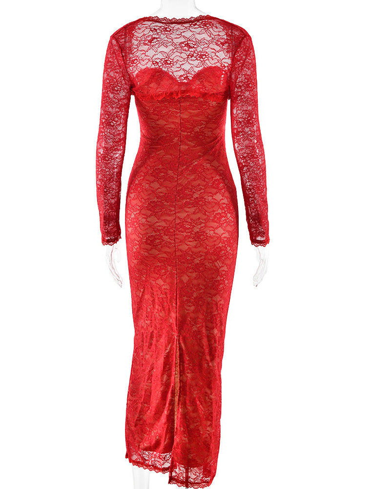 Elegant Black Floral Lace Shrug Maxi Dress Bodycon Evening Gown For Women 2026