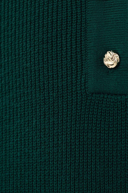 Elegant Collared Knit Sweater Dress
