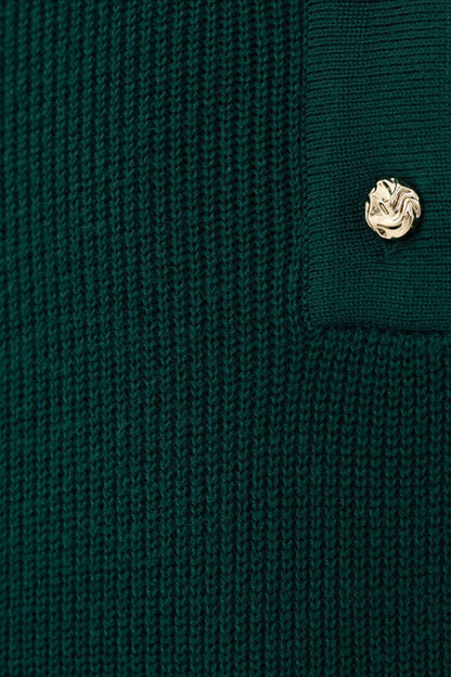 Elegant Collared Knit Sweater Dress