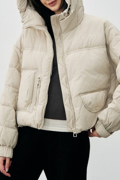Cropped Relaxed Fit Puffer Jacket