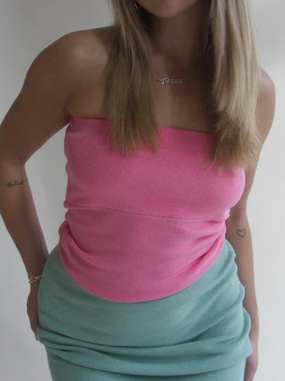 Solid Color Slim Bandeau Top