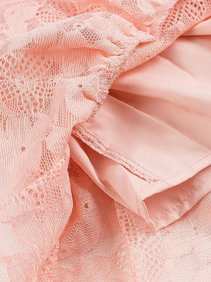 Pink Lace Mini Dress