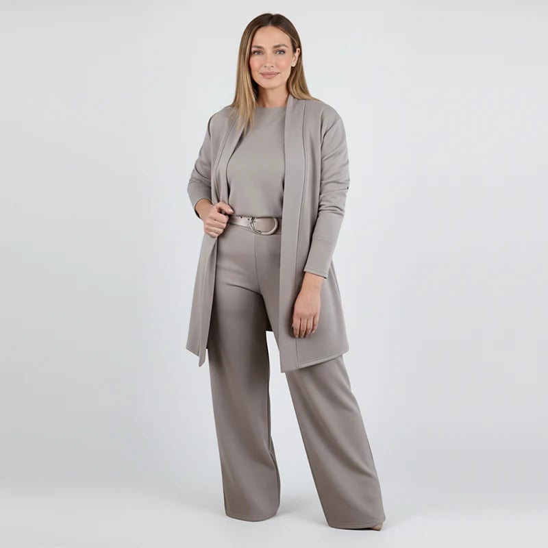 The Trivelle Set — Longline Blazer, Top & Wide-Leg Trousers