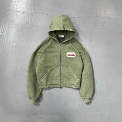 Embroidered Patch Loose Hoodie