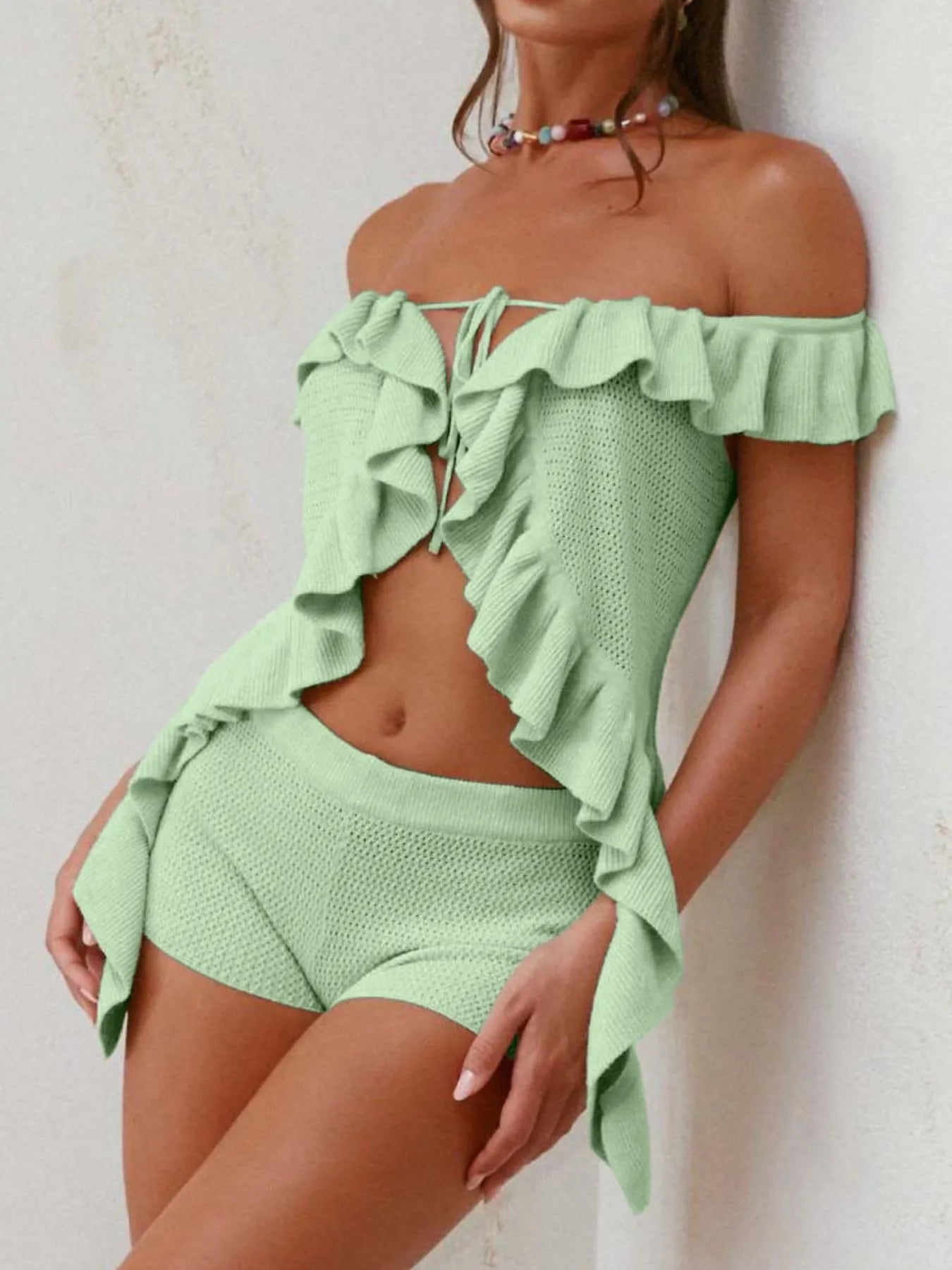 Hannah Knit ruffle Set