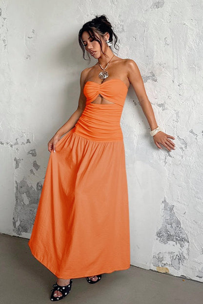 Cut-Out Strapless Birthday Dress
