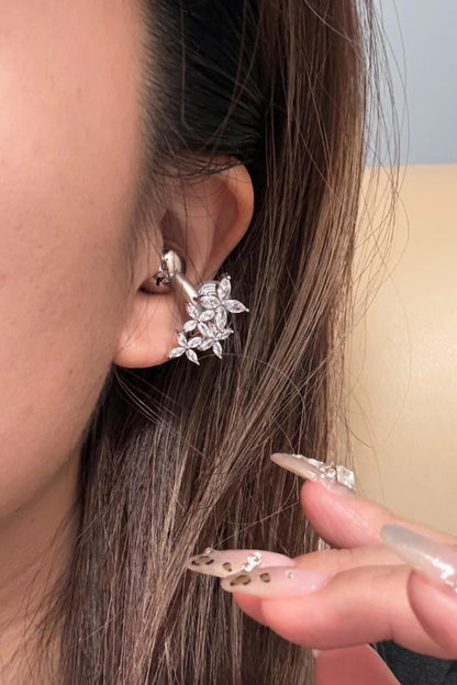 Exquisite Four-pointed Star-shaped Zircon Headphone Clip