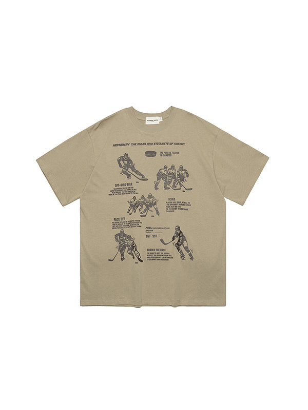 Retro Print Oversized Short Sleeve Tee